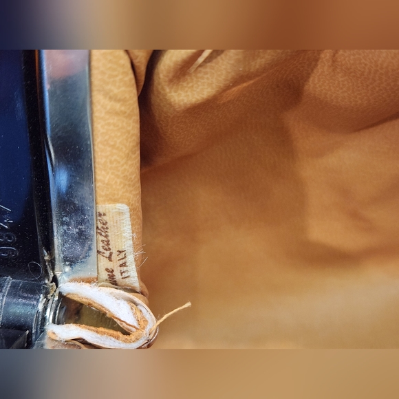 Vintage Italian Leather Tan Quilted Clutch Bag Purse Carmel Retro Case - Picture 4 of 8